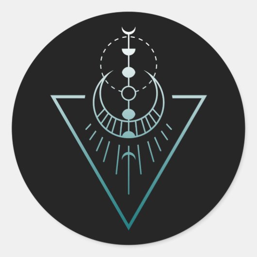 Sticker Rond phases de la lune géo (Devant)