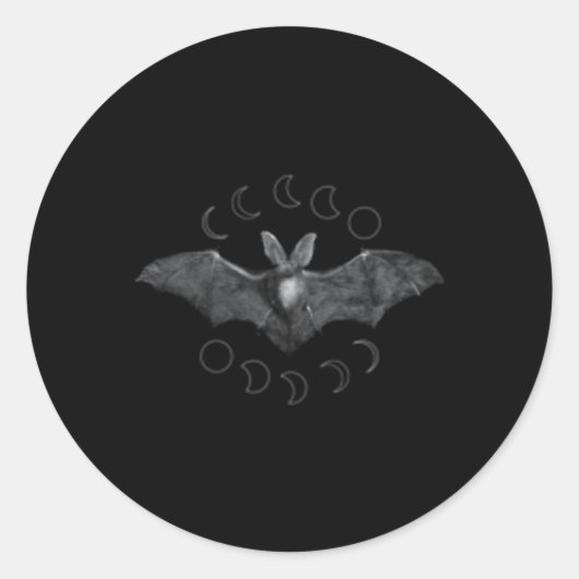 Sticker Rond Phases De La Lune Vampire Bat Goth Lunar sorch Wi (Devant)
