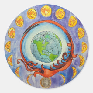 Sticker Rond phases de lune