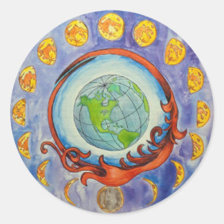 Sticker Rond phases de lune