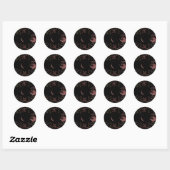 Sticker Rond Phases de lune noire (Feuille)