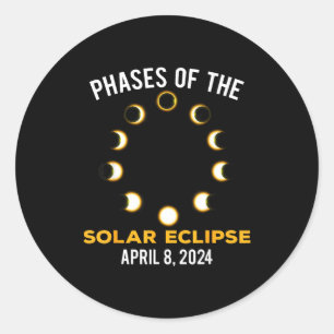 Sticker Rond Phases d'éclipse solaire Éclipse solaire
