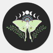 Sticker Rond Phases Luna Moth Moon (Devant)