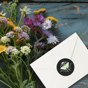 Sticker Rond Phases Luna Moth Moon