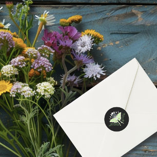 Sticker Rond Phases Luna Moth Moon