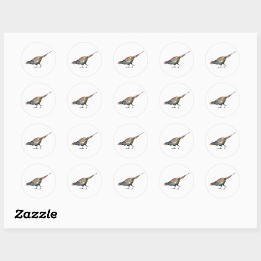 Sticker Rond Pheasant (Feuille)