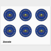 Sticker Rond Philadelphie Pennsylvanie (Feuille)