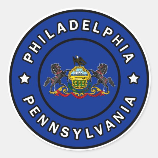 Sticker Rond Philadelphie Pennsylvanie (Devant)
