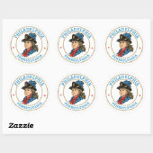 Sticker Rond Philadelphie Pennsylvanie coloniale (Feuille)