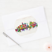Sticker Rond Philadelphie Pennsylvanie Skyline (Enveloppe)