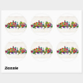 Sticker Rond Philadelphie Pennsylvanie Skyline (Feuille)
