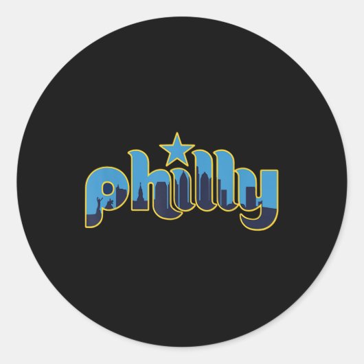 Sticker Rond Philadelphie Philly - Throwback Design - Clic (Devant)