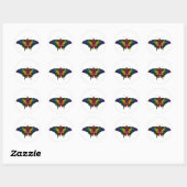 Sticker Rond Philadelphie Rainbow Pride Flag Swallowtail (Feuille)