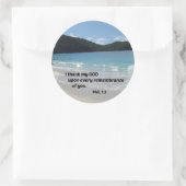 Sticker Rond Philippiens 1:3 Je remercie Dieu pour chaque (Sac)