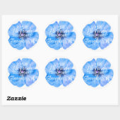 Sticker Rond Philippiens 4:13 Beau design de fleurs bleues (Feuille)