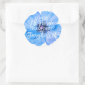 Sticker Rond Philippiens 4:13 Beau design de fleurs bleues (Sac)