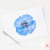 Sticker Rond Philippiens 4:13 Beau design de fleurs bleues (Enveloppe)