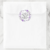 Sticker Rond Philippiens 4:13 Bible Écriture Purple Lavande (Sac)