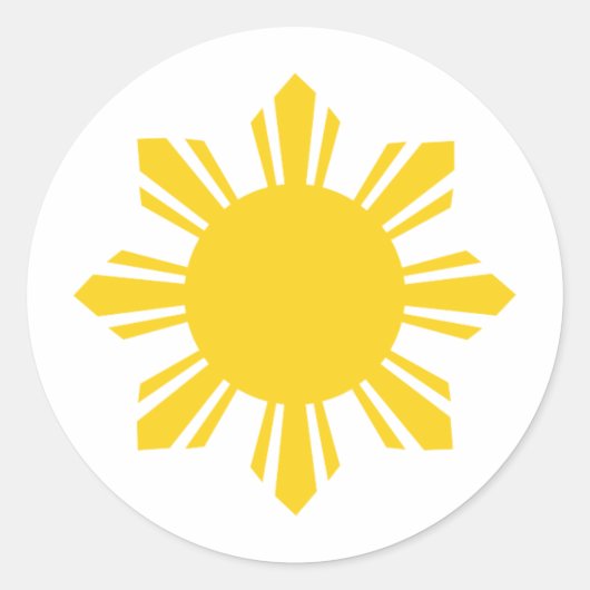 Sticker Rond Philippine Sun, Pinoy Sun, Filipino Sun (Devant)