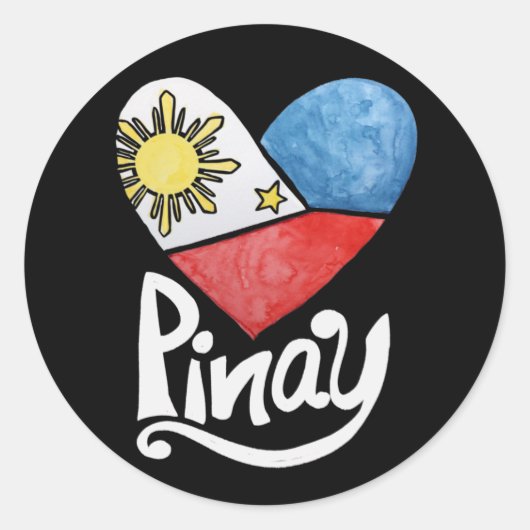 Sticker Rond Philippines Drapeau philippin Pinay (Devant)