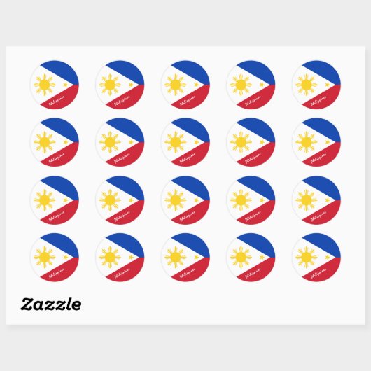 Sticker Rond Philippines et drapeau philippin patriotes / sport (Feuille)