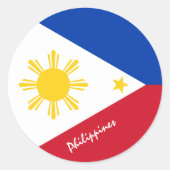 Sticker Rond Philippines et drapeau philippin patriotes / sport (Devant)