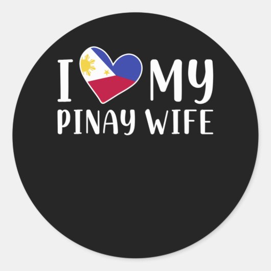 Sticker Rond Philippines Pinay Love Femme Pinoy Husband (Devant)