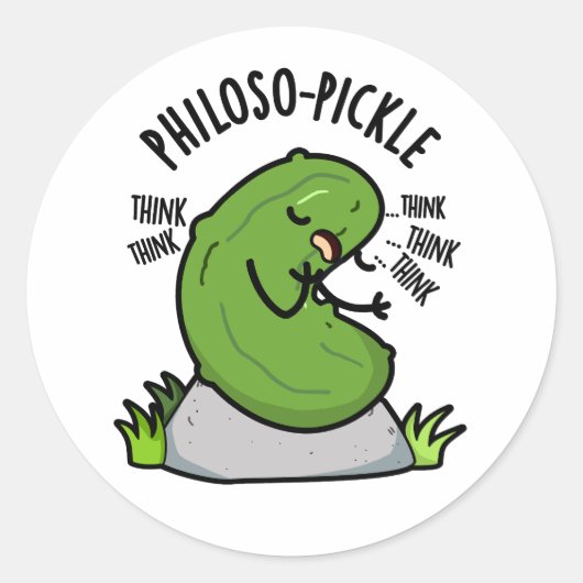 Sticker Rond Philoso pickle drôle Pickle Pun (Devant)