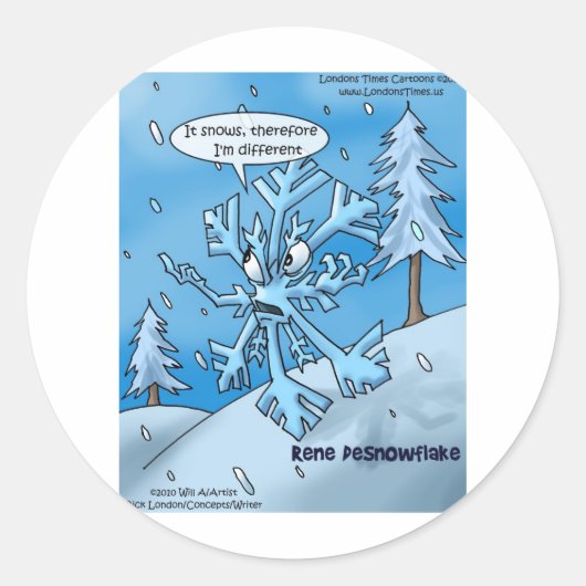 Sticker Rond Philosophe de Snowflake Funny Toxits Tees Cards (Devant)