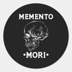 Sticker Rond Philosophie de stoïcisme crânien Memento Mori