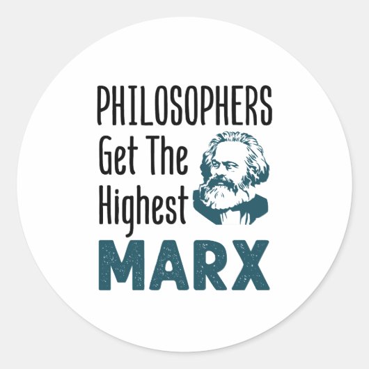Sticker Rond Philosophie Marx la plus haute (Devant)