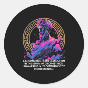 Sticker Rond Philosophie stoïque Épopée Vieux stoïcisme grec In