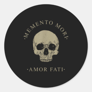 Sticker Rond Philosophie stoïque Memento Mori Amor Fati Crâne S