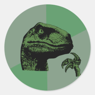 Sticker Rond Philosoraptor vide