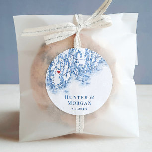 Sticker Rond Phippsburg Maine Carte Mariage Faveur