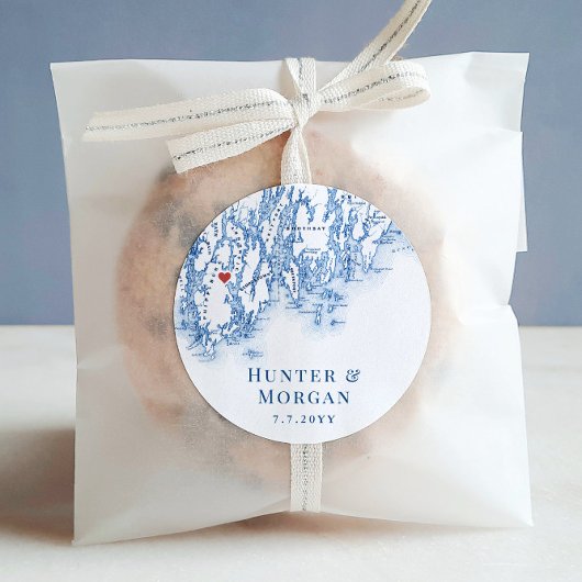 Sticker Rond Phippsburg Maine Carte Mariage Faveur