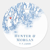 Sticker Rond Phippsburg Maine Carte Mariage Faveur (Devant)