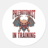 Sticker Rond Phlebotomist in Training Funny Student Bat (Devant)