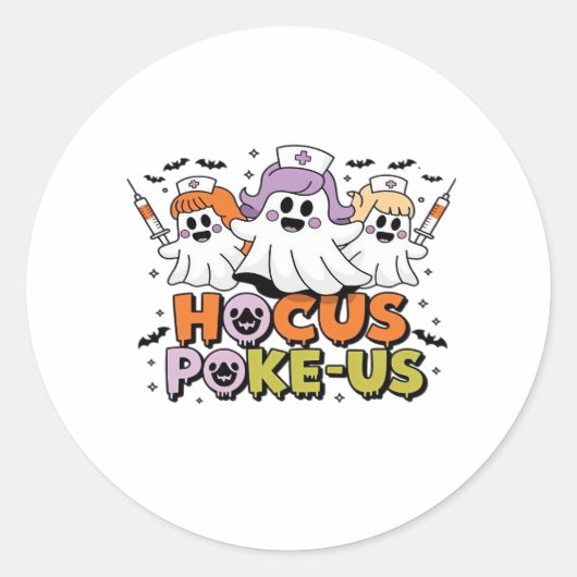 Sticker Rond Phlebotomiste Halloween Médicale Lab Tech Éffrayan (Devant)