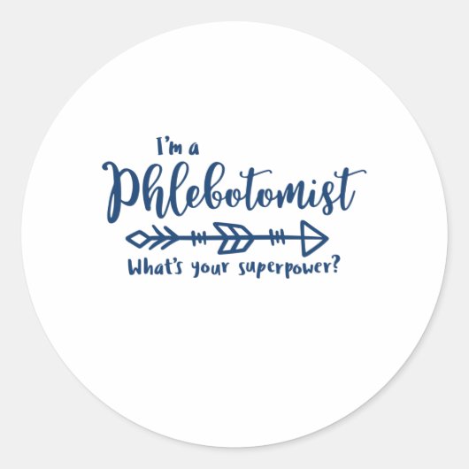 Sticker Rond Phlebotomiste, phlébotomie, laboratoire (Devant)