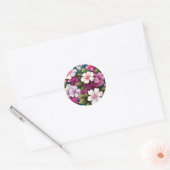 Sticker Rond Phlox coloré motif floral (Enveloppe)