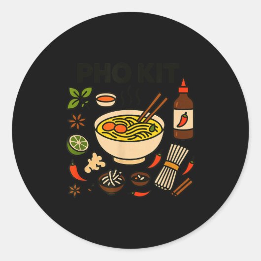 Sticker Rond Pho Kit Vietnamese Food (Devant)
