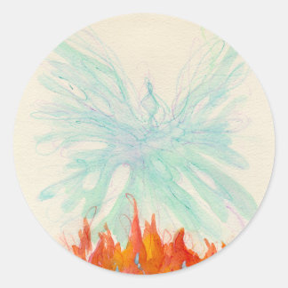 Sticker Rond PHOENIX BIRD par SHARON SHARPE