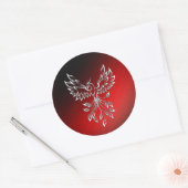 Sticker Rond Phoenix Blanche se lève Rouge n Cendres Noires (Enveloppe)