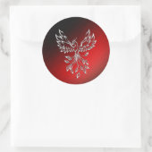Sticker Rond Phoenix Blanche se lève Rouge n Cendres Noires (Sac)