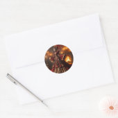 Sticker Rond Phoenix Fire Queen Steampunk Victorian Industrial (Enveloppe)