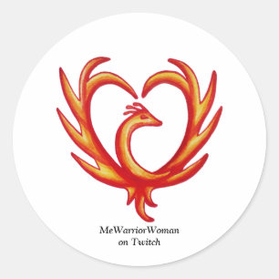 Sticker Rond Phoenix Heart, MeWarriorWoman sur Twitch
