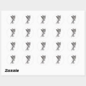 Sticker Rond Phoenix Lineart (Feuille)