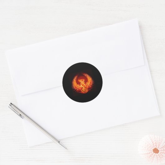 Sticker Rond Phoenix Magical Bird (Enveloppe)
