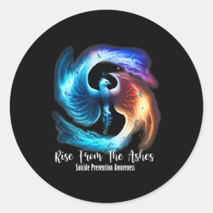 Sticker Rond Phoenix Montée De Ashes Suicide Prevention Awa
